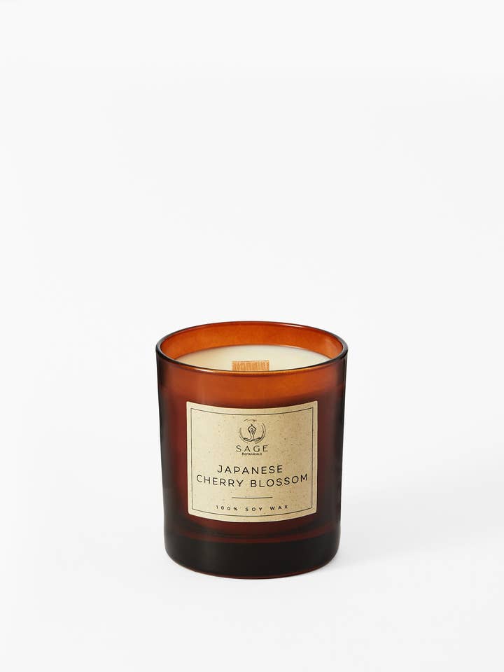 Japanese Cherry Blossom Candle for wholesale by Sage Botanicals