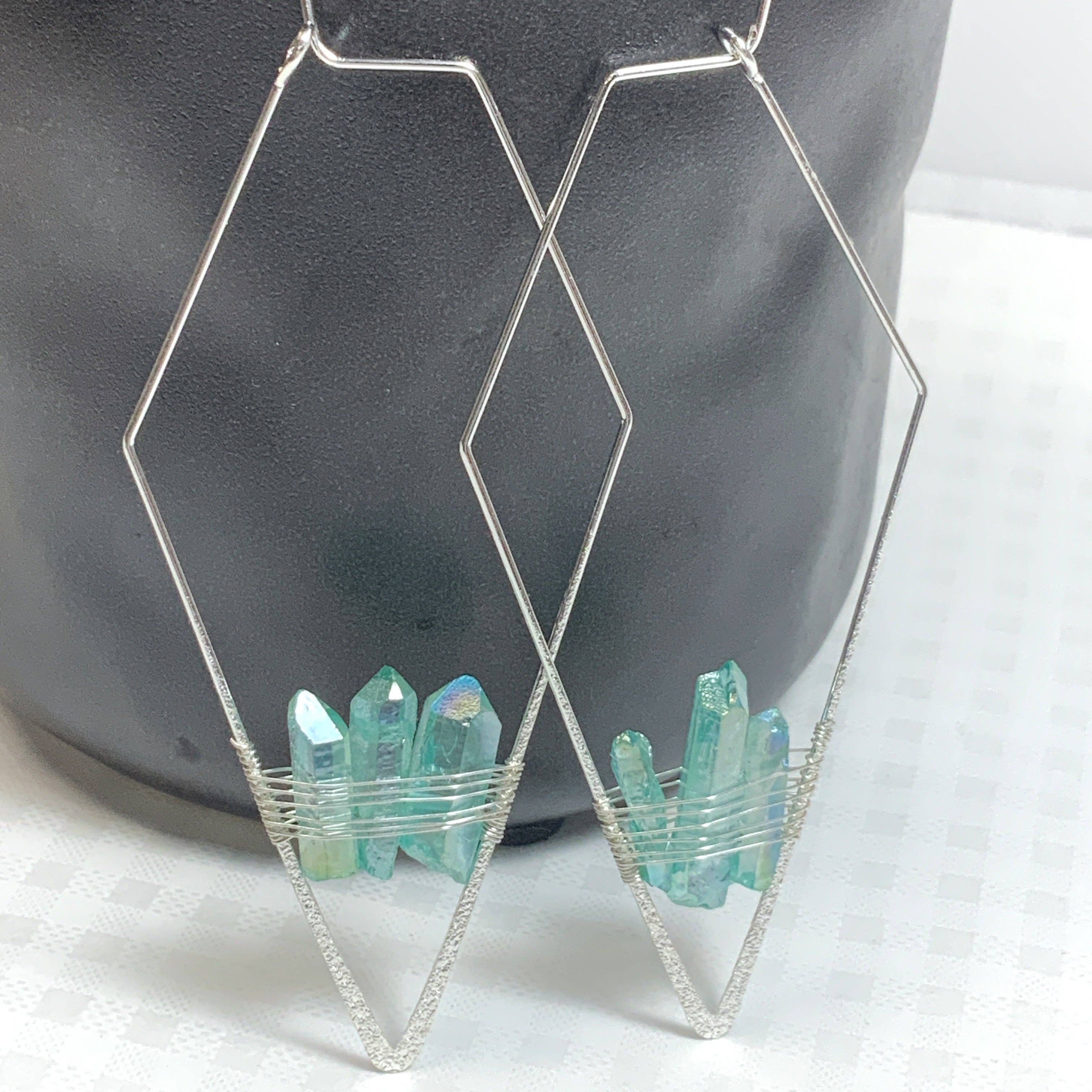 Peace Love Bling - Wholesale Dangle Earrings - Ray of Light Titanium Crystal Earrings0