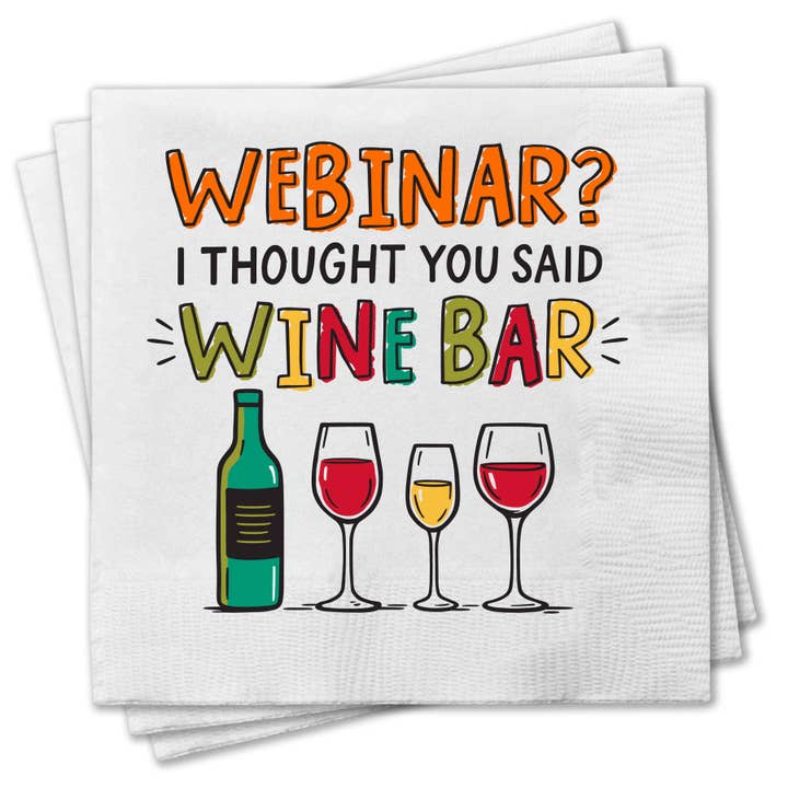 Servilletas de cóctel divertidas - ¿Seminario web? para venta al por mayor de Chris’s Stuff Inc.