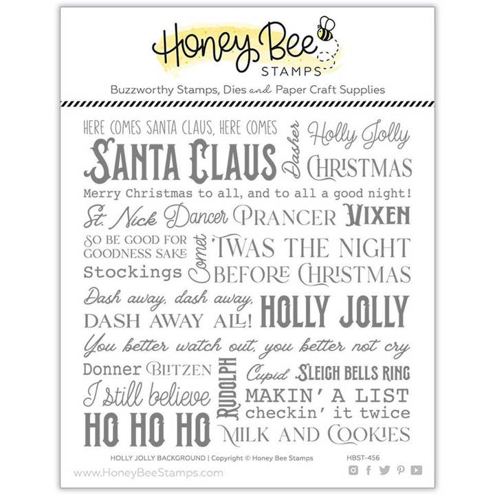 Holly Jolly Background - 6x6 Photopolymer Stamp Set for wholesale by Honey Bee Stamps