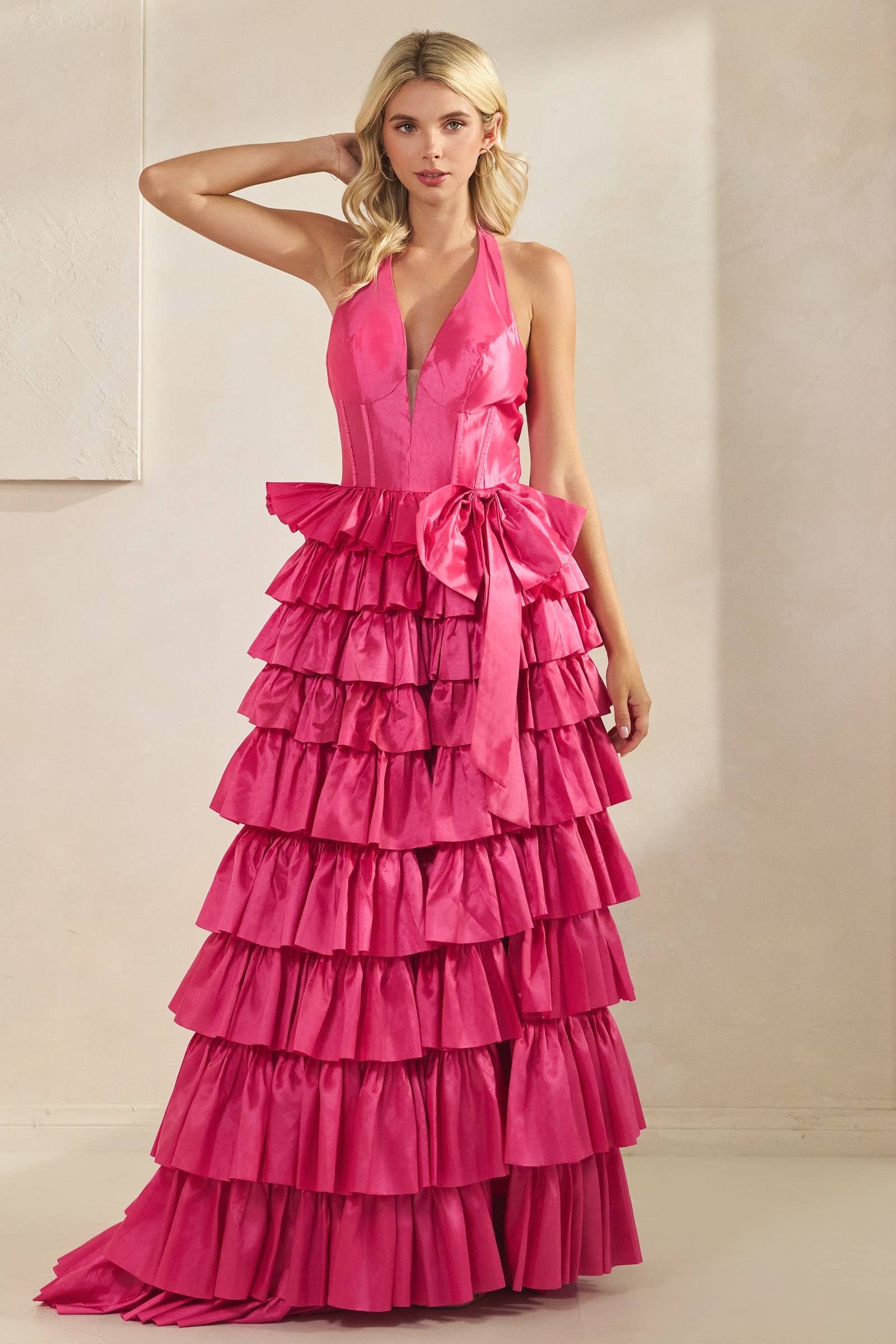 PINK Ribbon point kangkong dress S#4618 for wholesale on Faire1