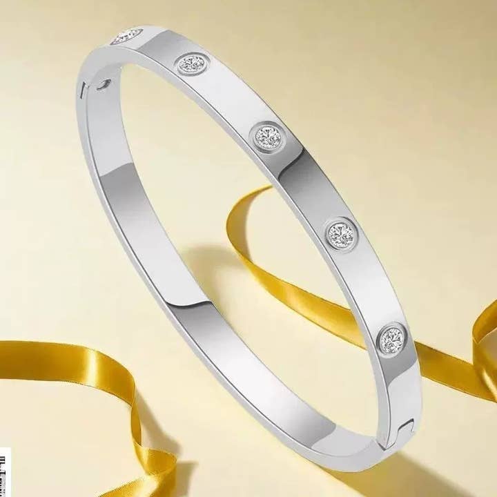 JOSSLYN by wall to wall - Wholesale Bangle Bracelet - 18K NON-TARNISH WATERPROOF STAINLESS STEEL BANGLE | 40B5153