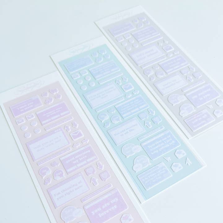 Hoja de pegatinas decorativas Love Message para venta al por mayor de Borah Studio