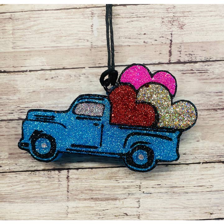 Valentine's Day Truck With Hearts Car Freshie/Car Scent for wholesale by Scent Story Freshies