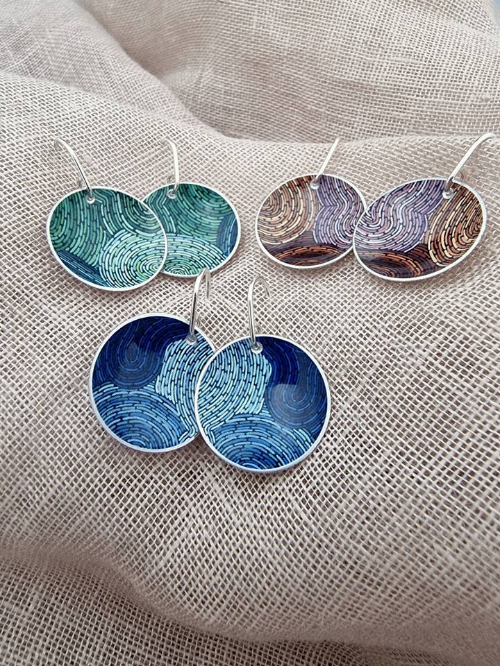 KOORIE TALES - Colour Season domed earrings 22mm Short hook for wholesale by erin.k creative studio