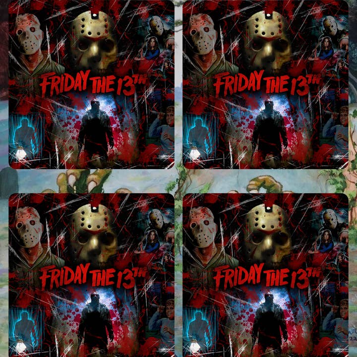 Friday the 13th set of 4 Coasters for wholesale by Graveyard Offerings