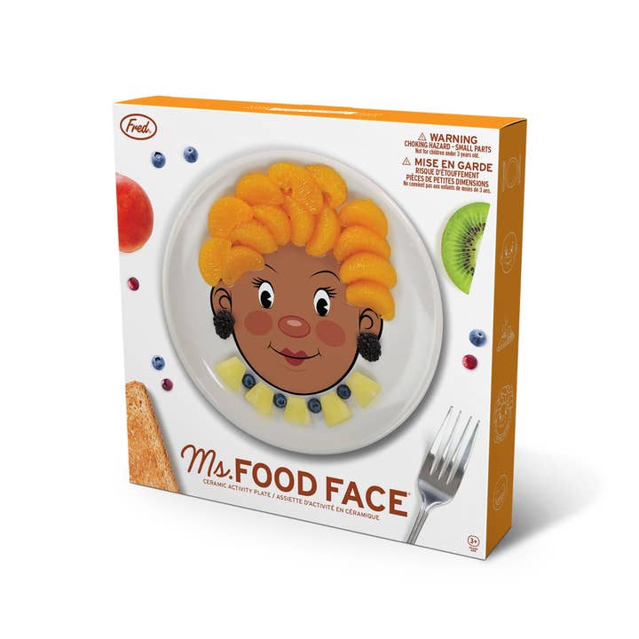 Fred - Wholesale Dinner Plate - Ms Food Face - Dinner Plate - Grl Dk