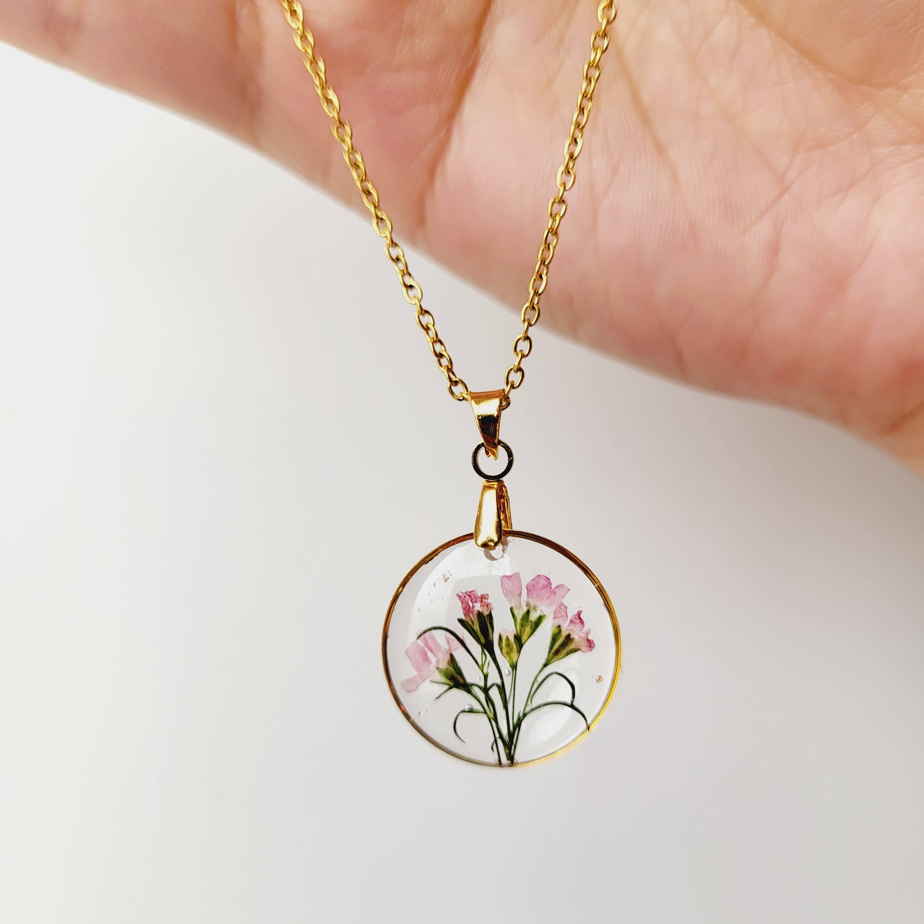 Rhodonco - Wholesale Pendant/Charm Necklace - January birth flower necklace - Carnation3