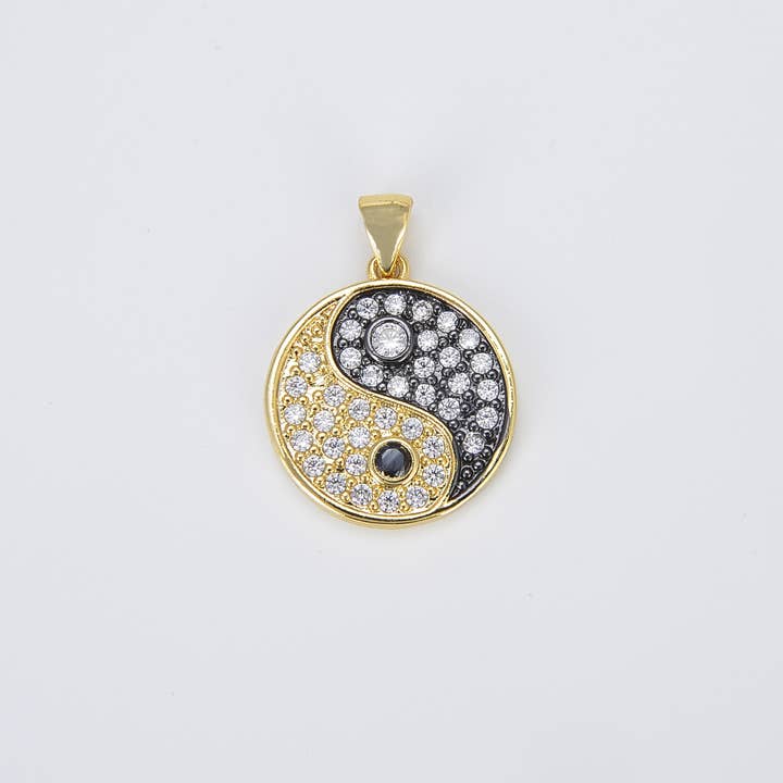 Beads Creation - Wholesale Individual Charm/Pendant - Yin Yang Charm Pendant, Yoga Charms, Gift for Her, CP1425