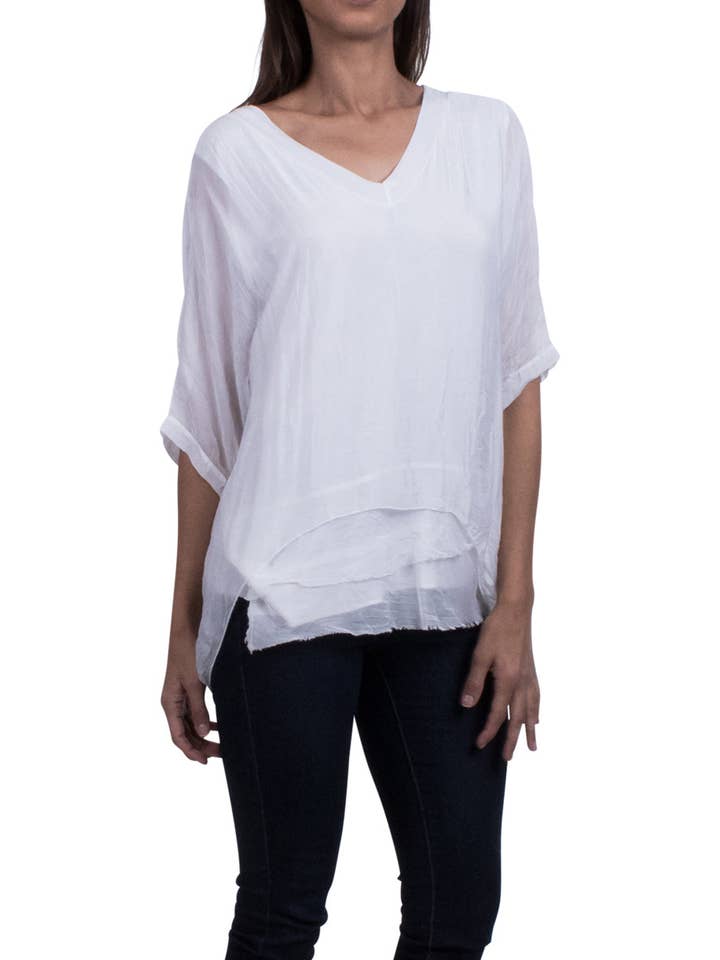 Gigi Moda - Wholesale Kaftan - Women's - Raw Edges V-Neck Kaftan50