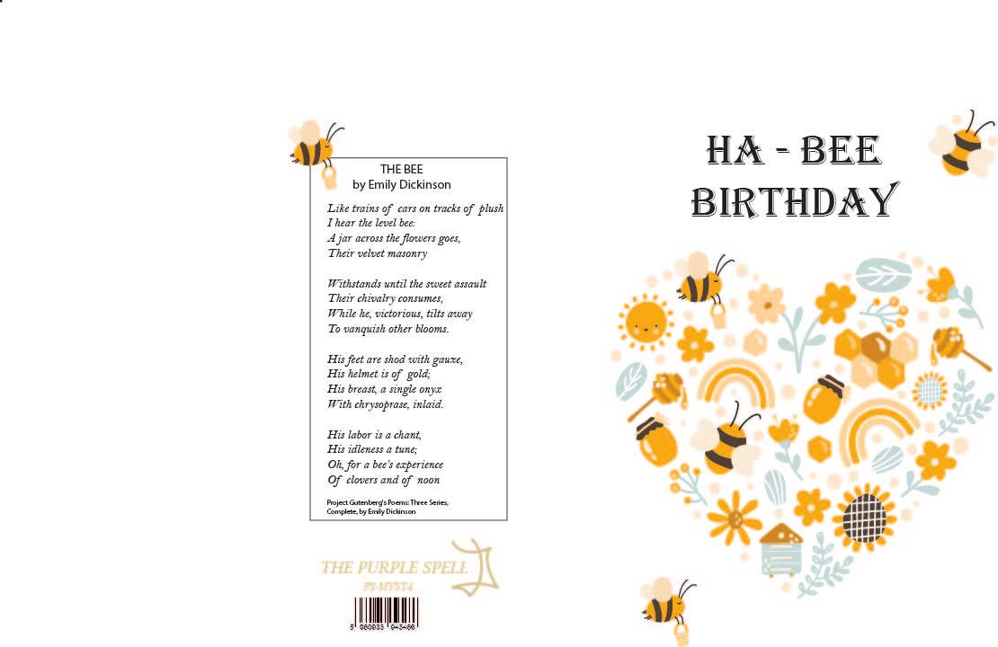 The Purple Spell - Wholesale Birthday Card - Bee Themed Greeting Birthday Card  - Ha Bee Birthday 1