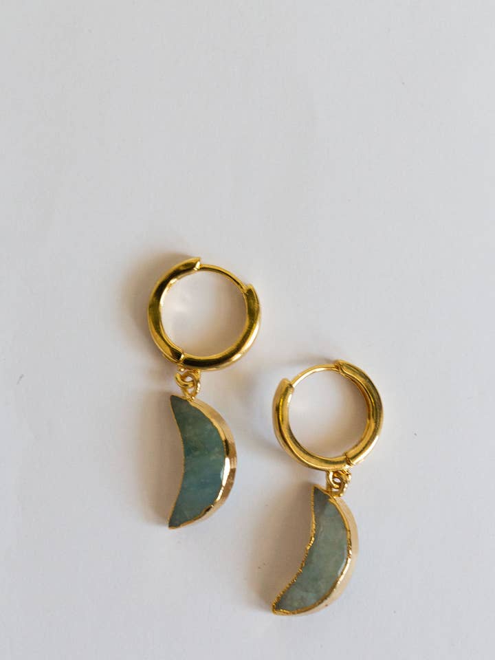 The Moon Huggies | 18k Gold-Plated for wholesale by Bohemian and Bouj