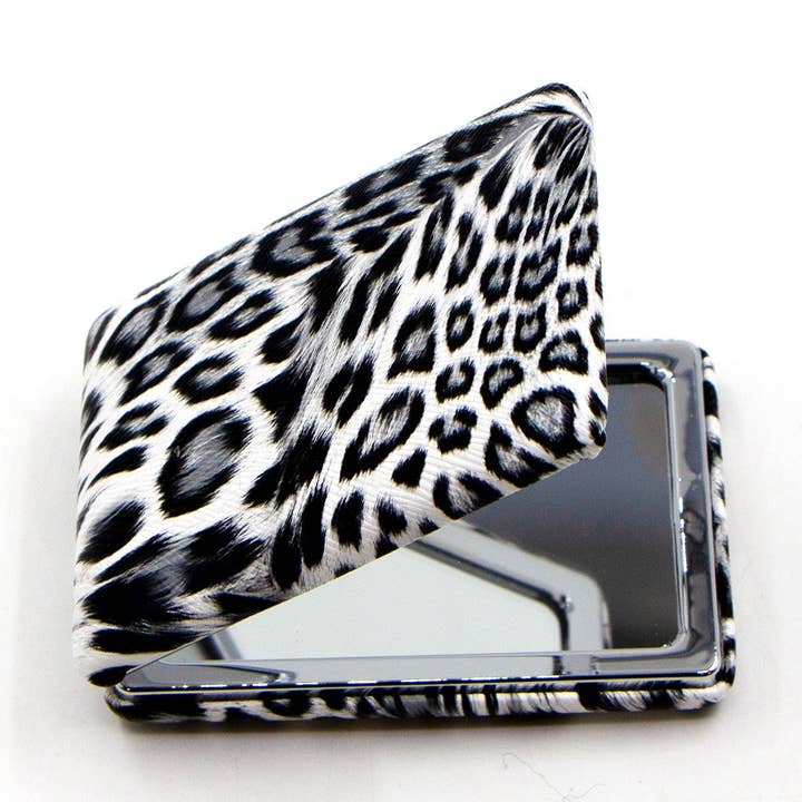 Slightly textured animal print compact mirror for wholesale by Tempest Designs