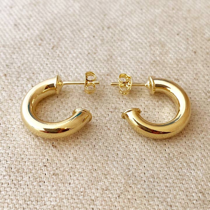 18k Gold Filled Mini Chubby C Hoop for wholesale by GoldFi