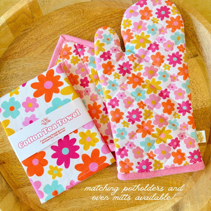 Elle Nicole - Vendita all'ingrosso Strofinacci - Strofinaccio in Cotone - Fiori Retrò *nuovo e migliorato!*5