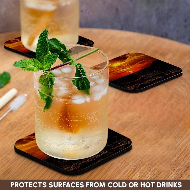 3dRose - Wholesale Coasters - 3dRose, Sunset Over The Aegean Sea Landscape Painting, Coaster9