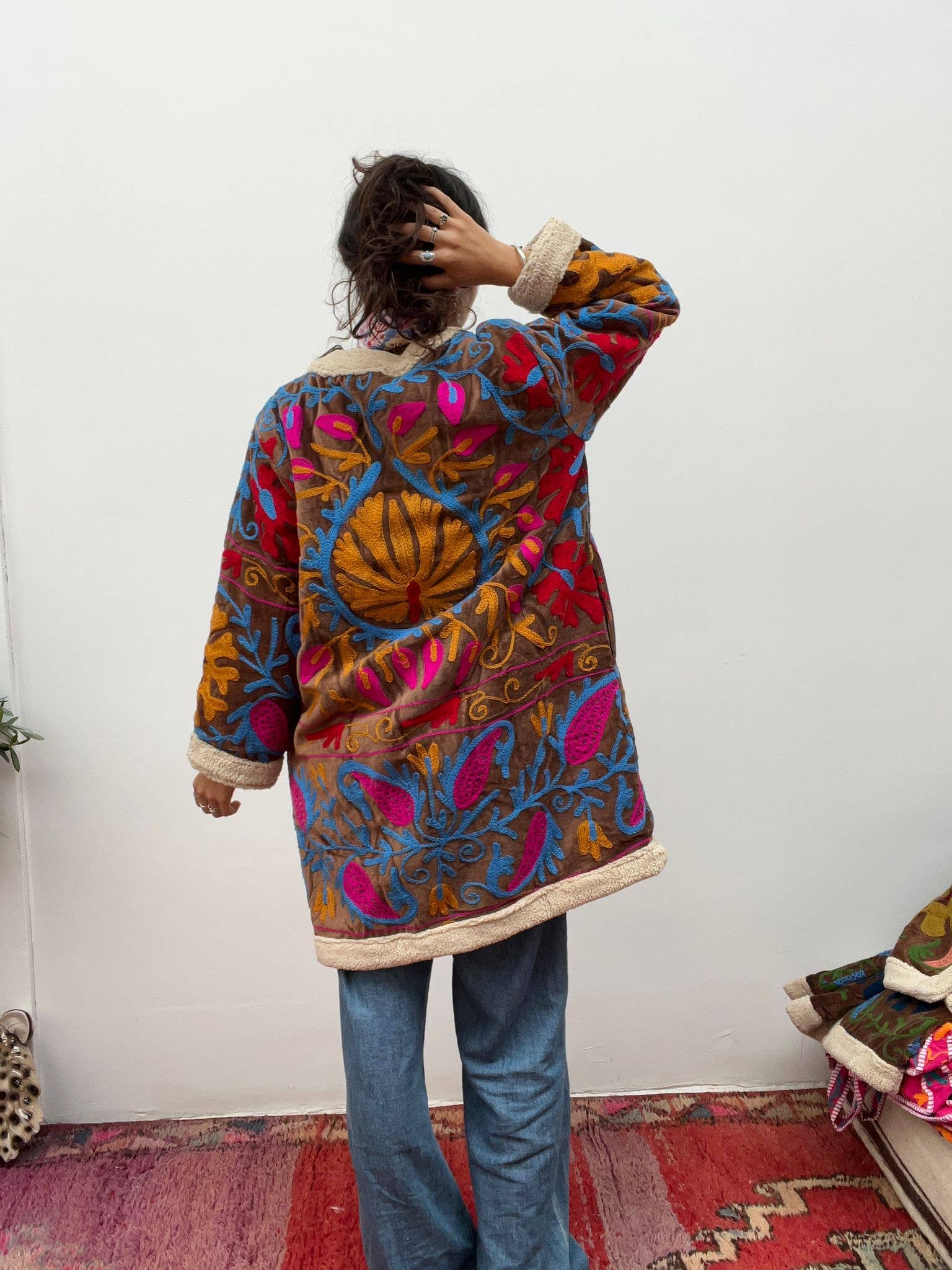 ToutVintage - Vente Manteau – femme - Manteau en velours teddy marron4