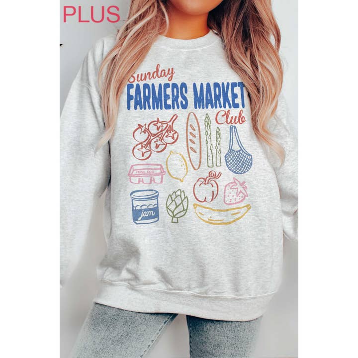SUNDAY FARMERS MARKET CLUB Plus Size Sweatshirt for wholesale by A. BLUSH CO