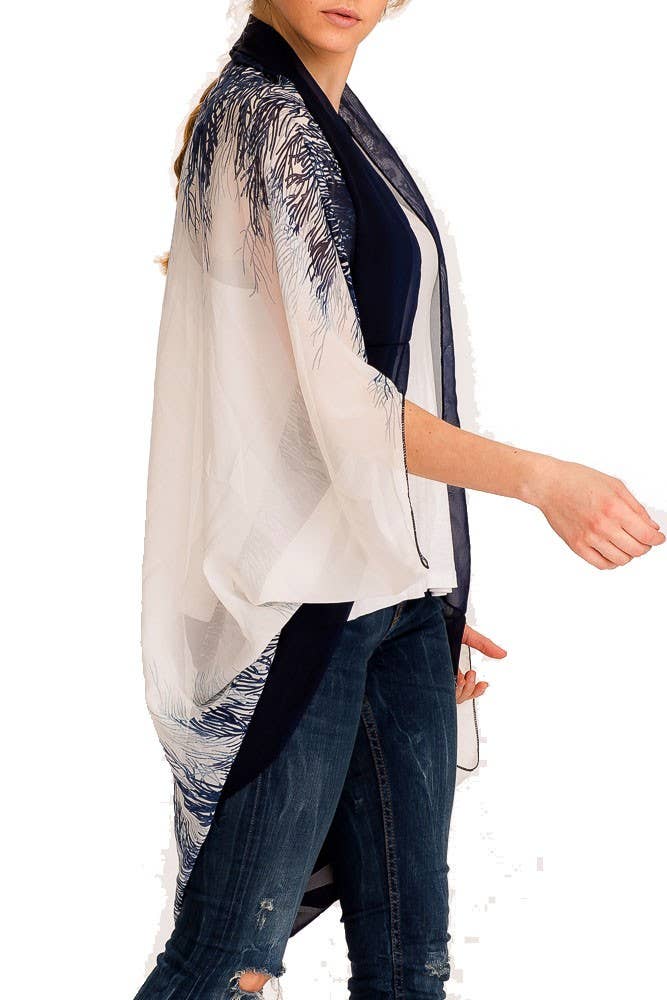 Cap Zone - Vendita all'ingrosso Kimono - Donna - Kimono in chiffon con stampa naturale Boho chic7