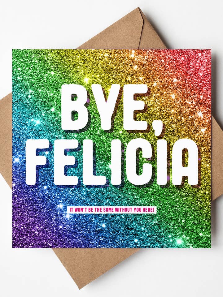 Bye, Felicia Glitzerkarte (Packung mit 6) für den Großhandel von Sweary Card Lady