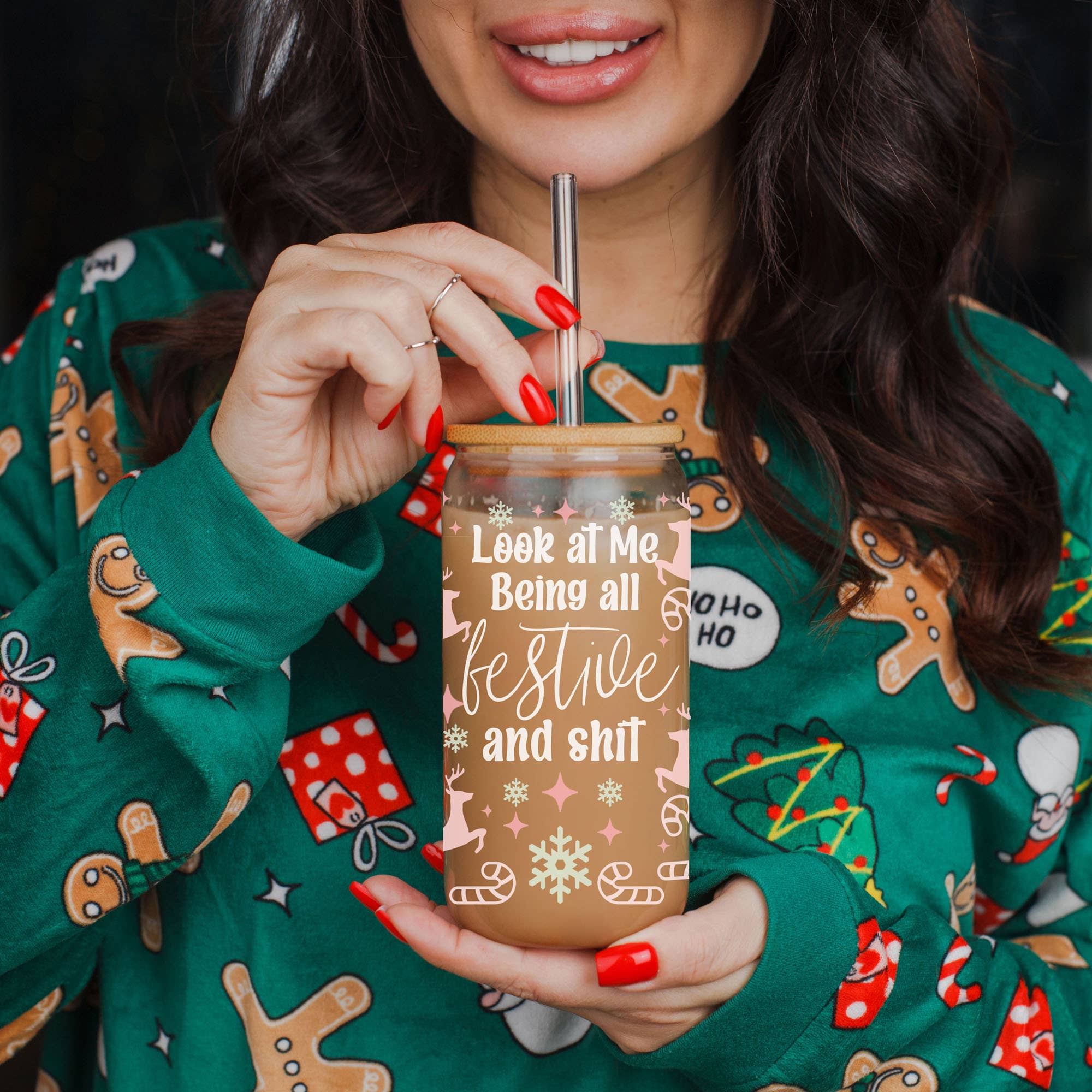 Gia Roma - Vente Gourde/bouteille isotherme - Verres en verre et cadeaux de cuisine de Noël Candy Cane43