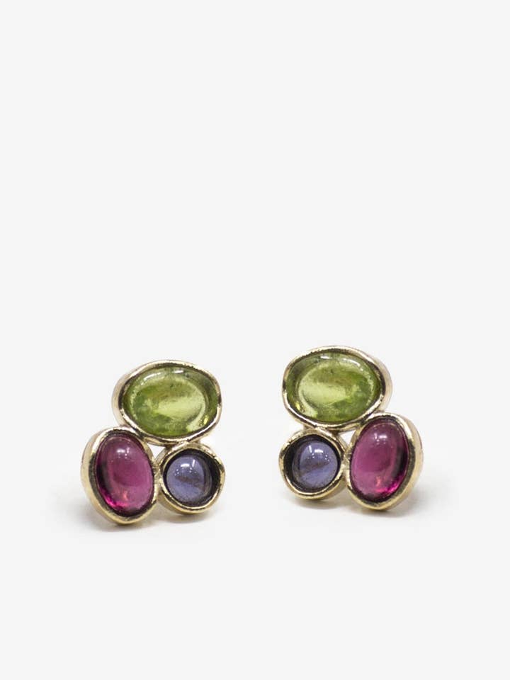 Cosmo Gold-plated Multicolor Stud Earrings for wholesale by Vintouch Jewels