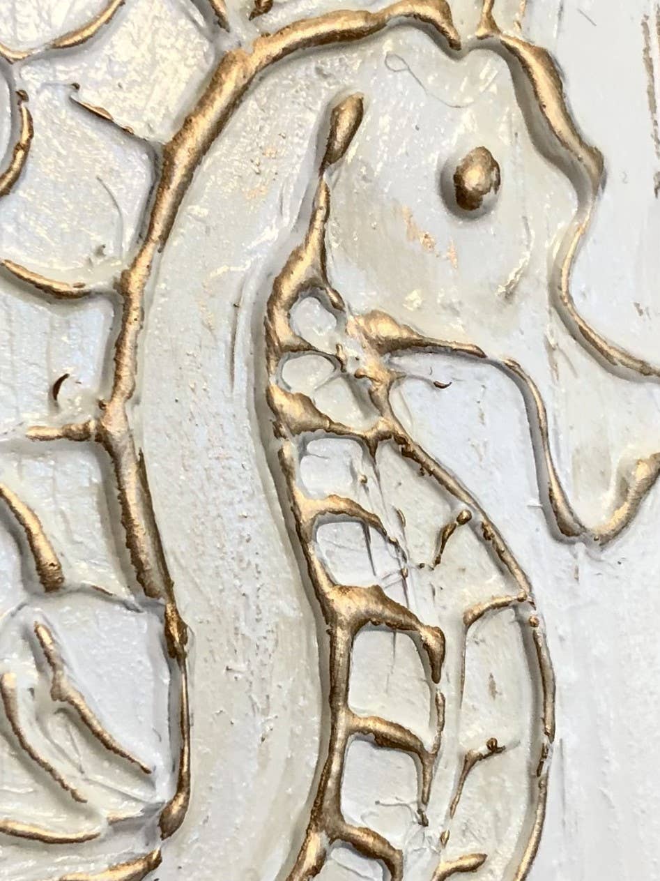 Coddiwomple - Vente Tableau/dessin - Hippocampe peint à la main, plage côtière, nautique5