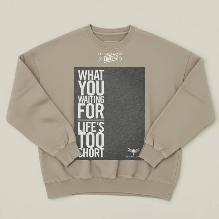 Heavy sweatshirt met ronde hals Life Short voor wholesale door Mary Cotton Couture