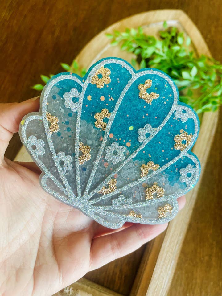 Floral Seashell Car Freshie for wholesale by Stay Fresh’ies Air Fresheners