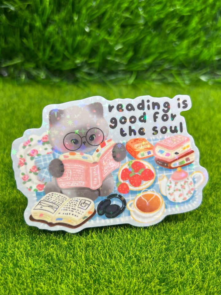 Reading Is Good For Soul Sticker for wholesale by Mothers Of Orion