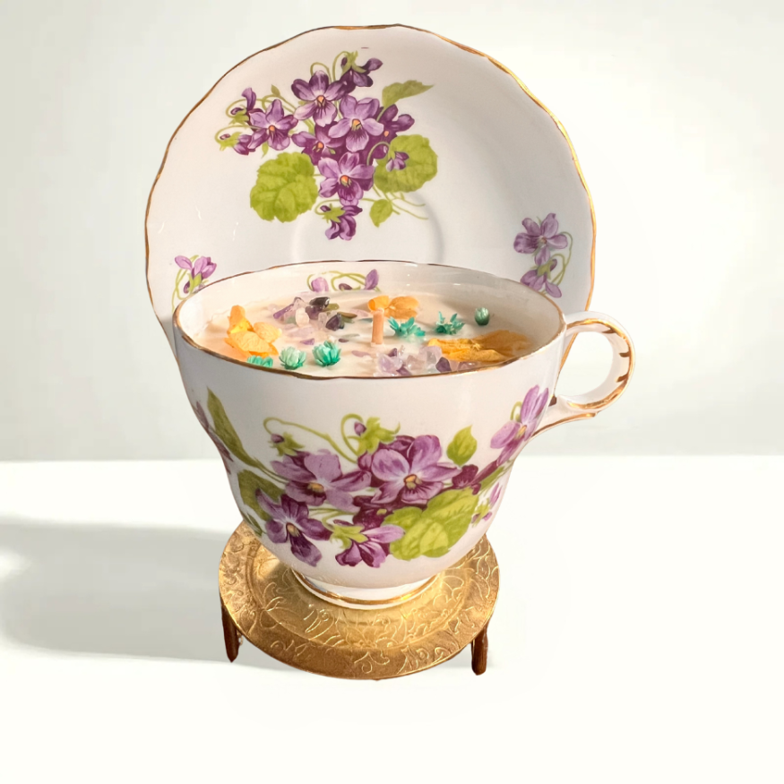 Nefer Designer Candles & Home Decor - Vente Bougies originales - Bougie Tasse à Thé Parfumée à la Verveine Citronnée | Cadeau Vintage, Élégant, Unique pour Elle1