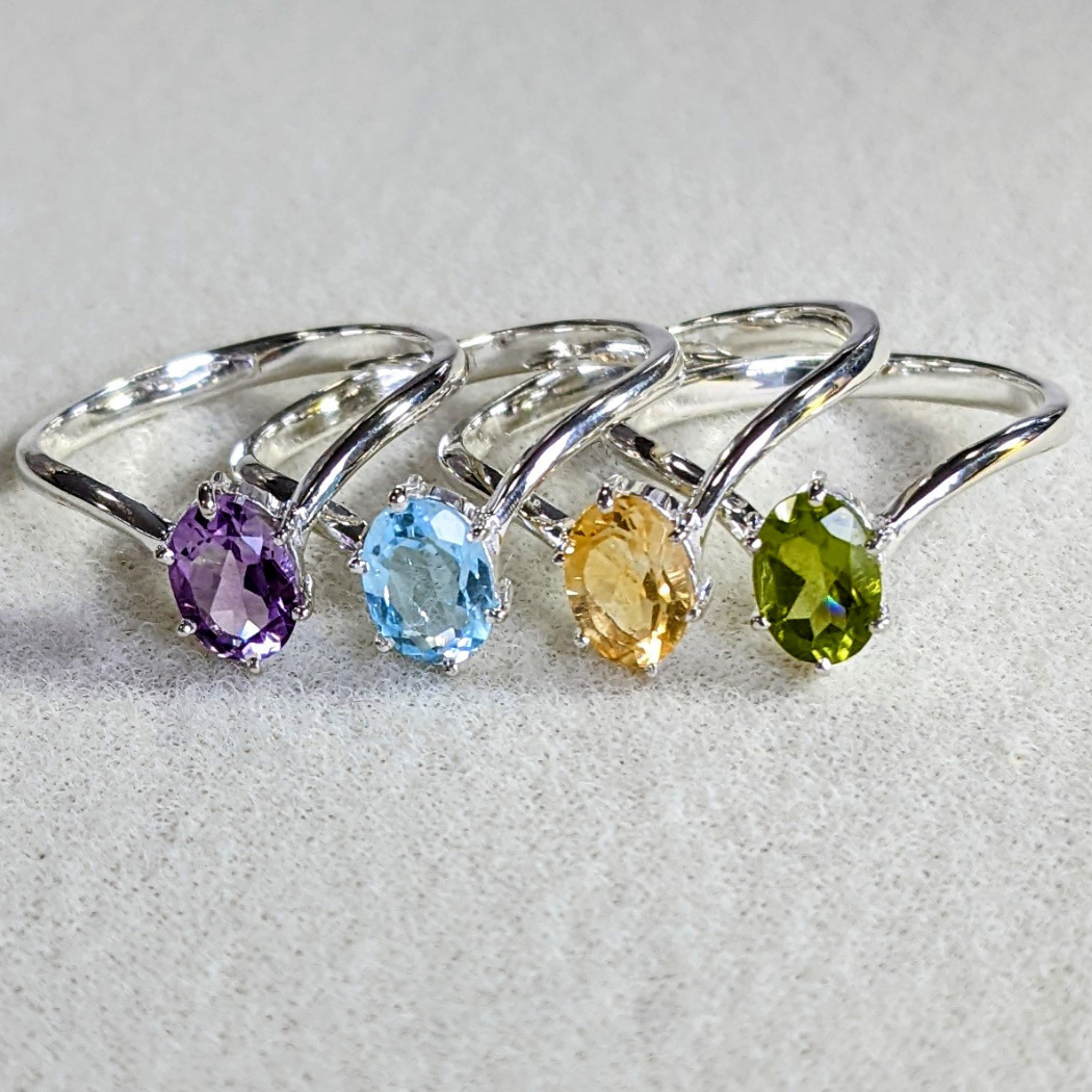 Saraswati Imports - Wholesale Single Stone/Solitaire Ring - Indira Blue Topaz Sterling Ring1