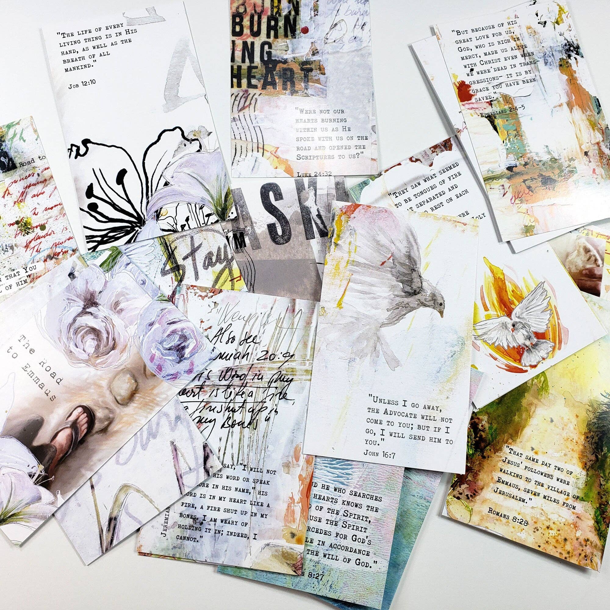 Open Journey - Wholesale Religious Card - The Road to Emmaus - set of 45 Bible Journaling Cards with Bible verses and art5