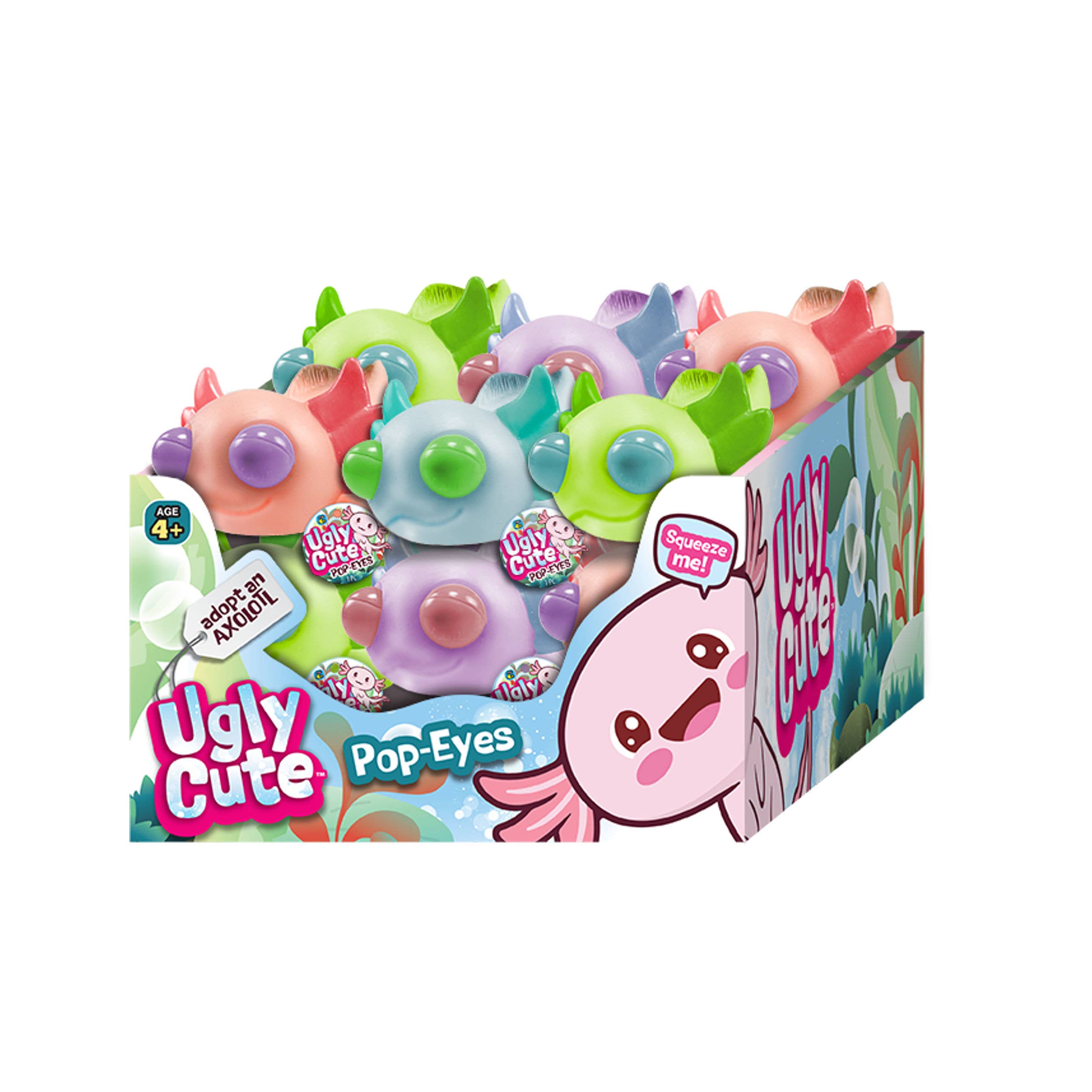 Grandpa Joe's Candy Shop - Wholesale Toy Set - Kids - Ugly Cute Pop-Eyes Axolotl, 12ct