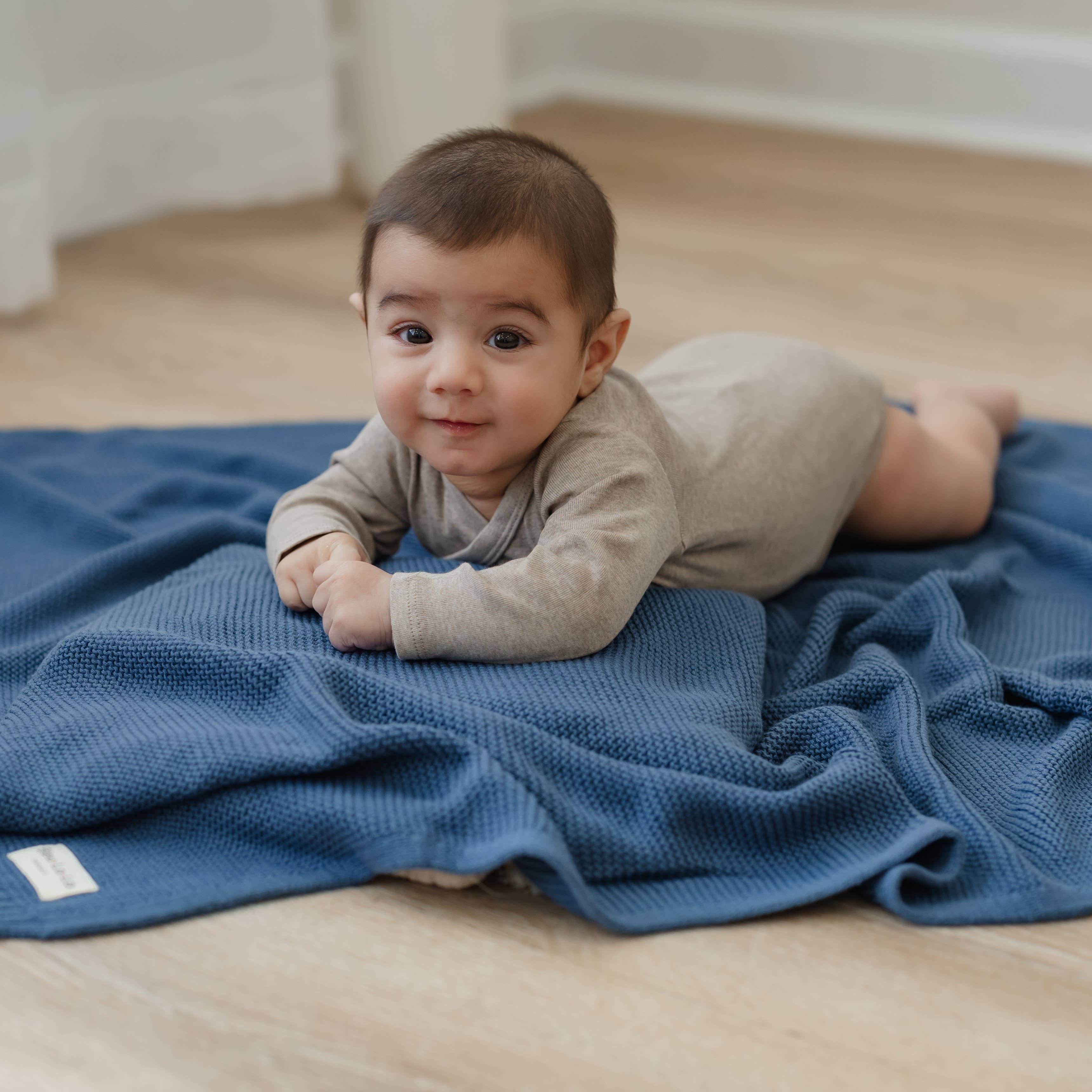 Bleu La La - Wholesale Receiving Blanket - Baby - Heritage Knit 100% Organic Cotton Swaddle Baby Blanket21