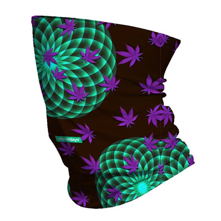 StonerDays Apparel - Wholesale Neck Warmer/Snood - Unisex - Neon Mandala 420 Friendly Neck Gaiter1