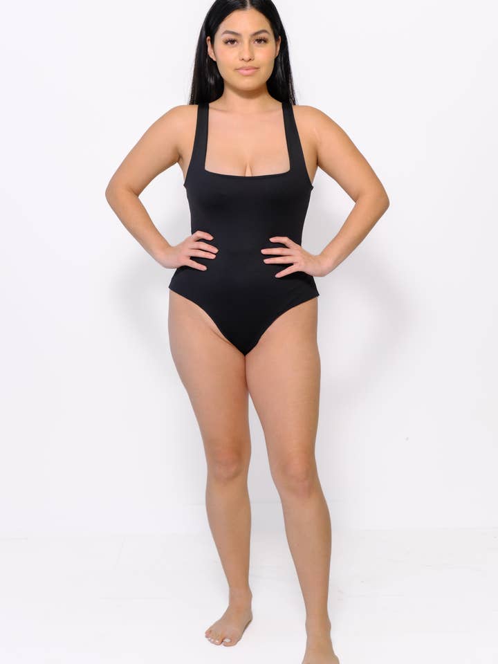 THE REVERSIBLE BODYSUIT - BLACK for wholesale by Her Muse