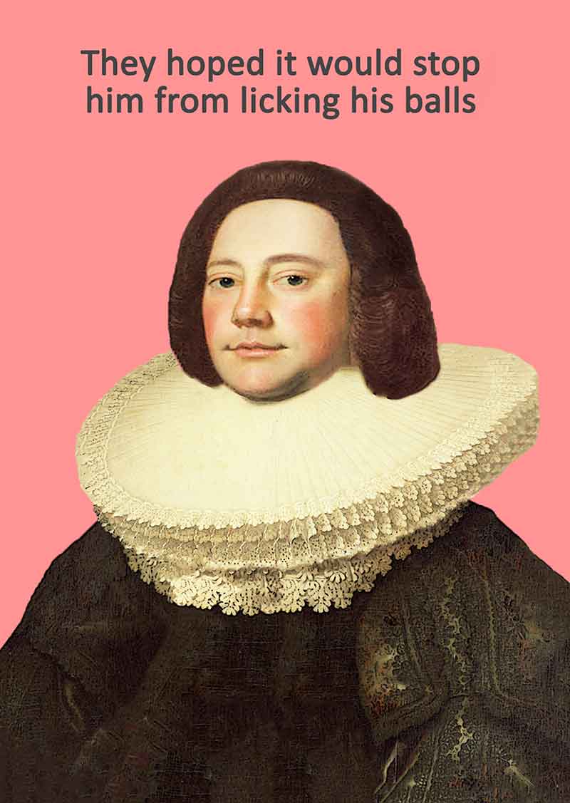 Go La La – wholesale Everyday greeting card – Licking his balls0