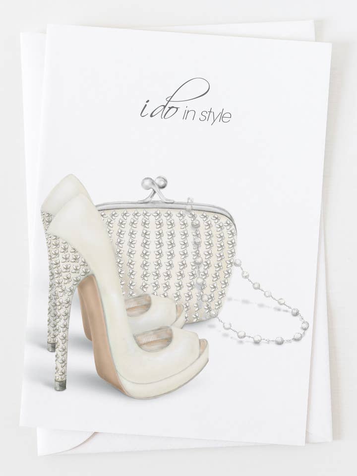 I Do in Style Shoe & Purse Greeting Card C_1519 for wholesale by Ann Scott Design