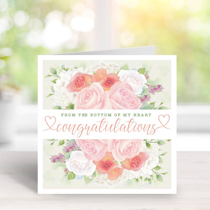 Rosenheart - Wholesale Congratulations Card - Calligraphy with Flowers Congratulations Card1