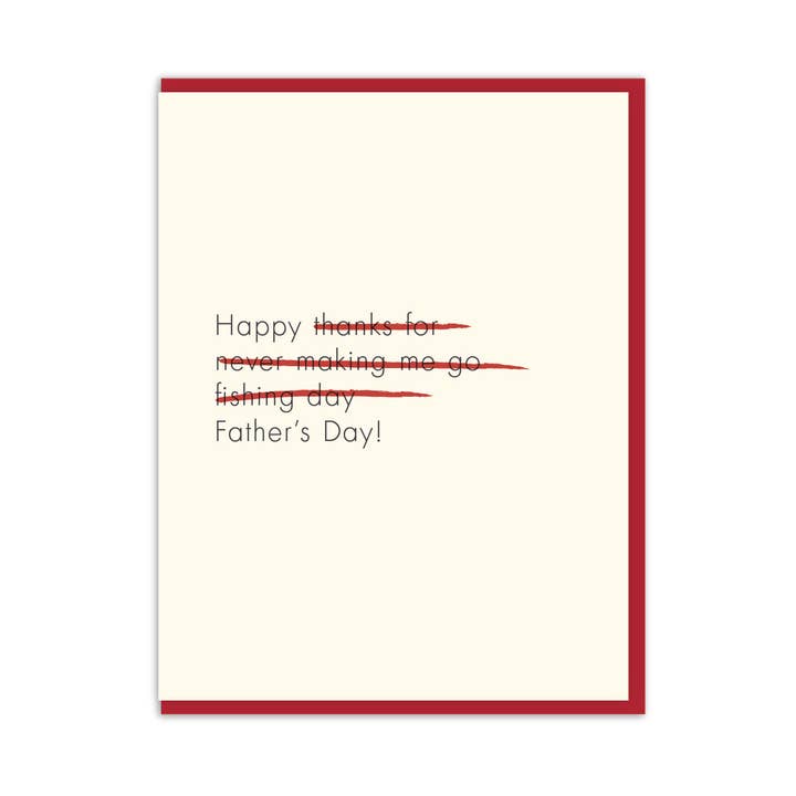 Obrigado por não me fazer ir pescar - cartão de dia dos pais por atacado de Spacepig Press