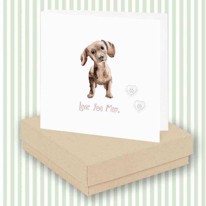 Sterling sølv ørestikker – Hundepote hjerte design | Elegant 925 smykkegave for engroshandel hos Crumble & Core