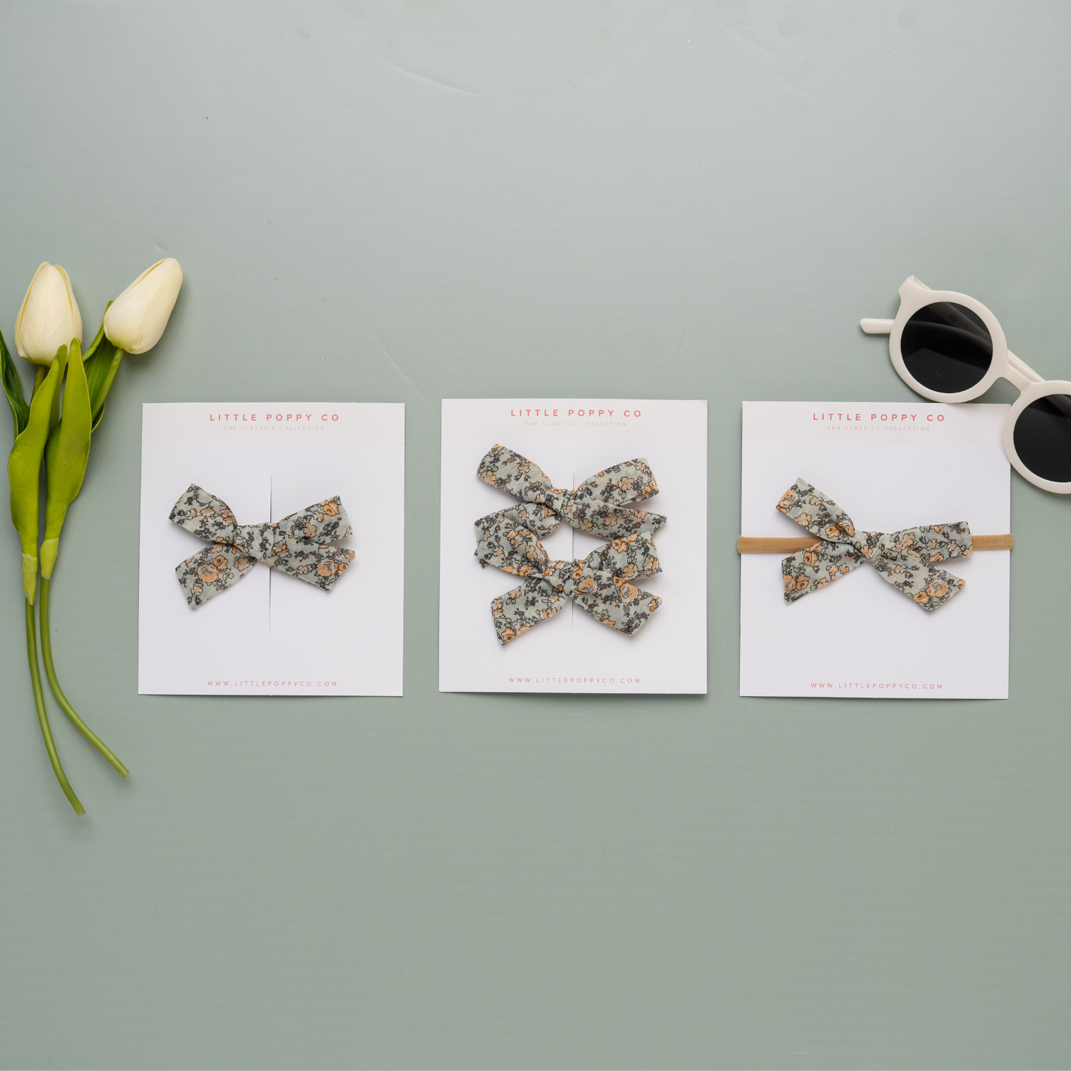 Little Poppy Co - Wholesale Fashion Headband - Baby - Robin Floral Baby Headband Bow2