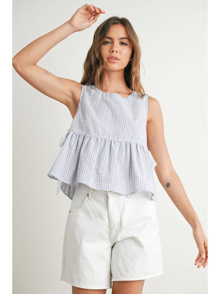 BUTTERMELON - Wholesale Blouse - Women's - Sky Meadow Peplum Top - BMT77502