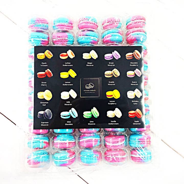 50 Pack Blue Raspberry French Macaron Value Pack for wholesale by macaron centrale
