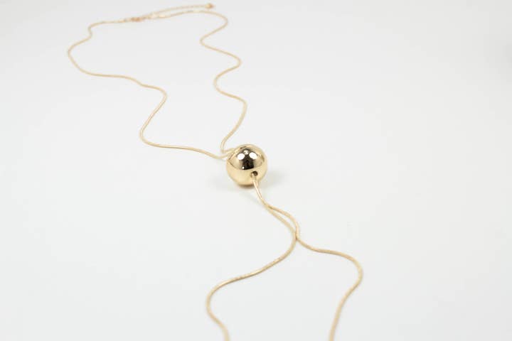 Lunga collana a serpente effetto oro a forma di Y per la vendita all'ingrosso da parte di Accessoires by KHB