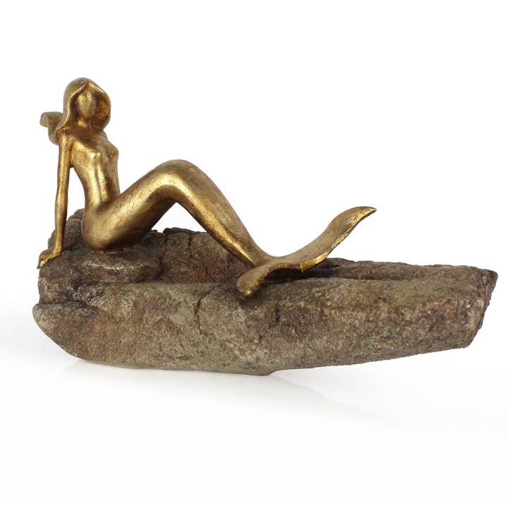 Gold Abstract Mermaid on Horizontal Faux Stone Large for wholesale by Modern World by Contrast Inc.
