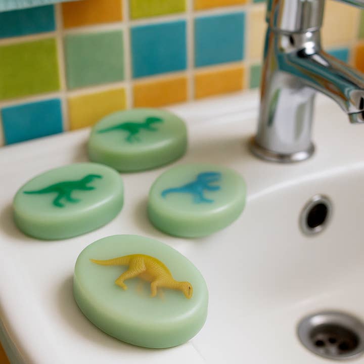 Priscila Leen Arts at Florida Soap Candle - Wholesale Bar Soap - Dinosaur Soap Jurassic glycerin melt and pour handmade toy6
