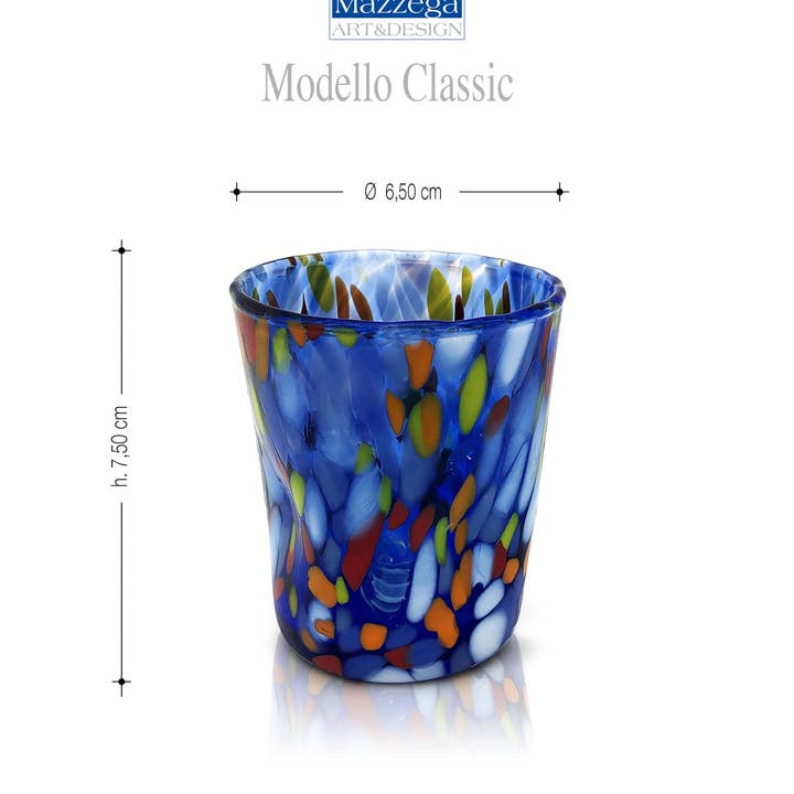 Mazzega Art & Design - Wholesale Cocktail/Liquor Glass - 6 Glasses in Glass "The Colors of Murano" LIQUOR-CLASSIC1