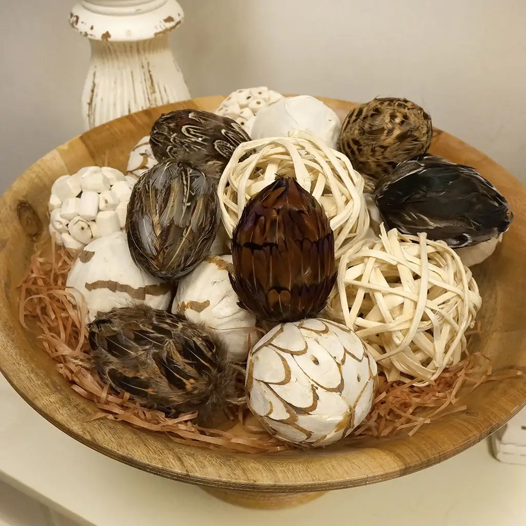 Zucker Feather Products - Wholesale Ornament Set - Assorted Natural Feather Ornaments - 3"3